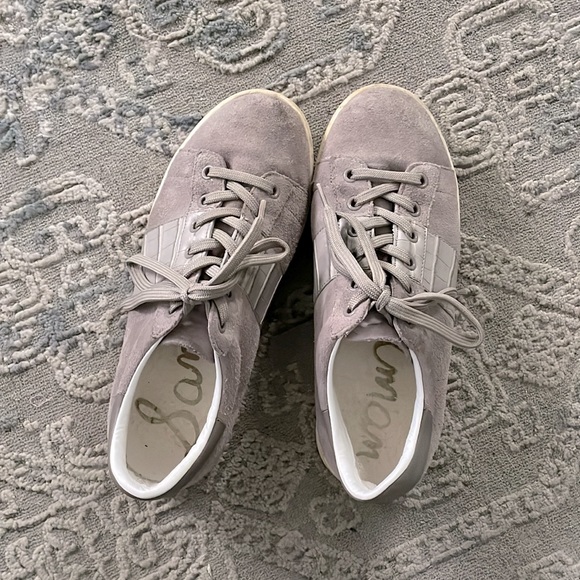 Sam Edelman Marquette Putty Suede Leather Sneakers. Size 7.5 - Picture 2 of 4